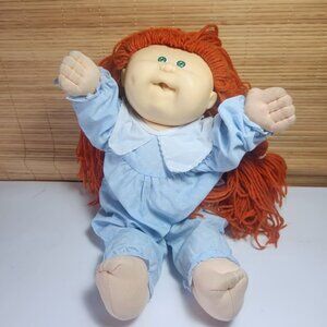 Cabbage Patch Kid Doll Poseable with Orange Yarn Hair Green Eyes 1978 1983 OAA